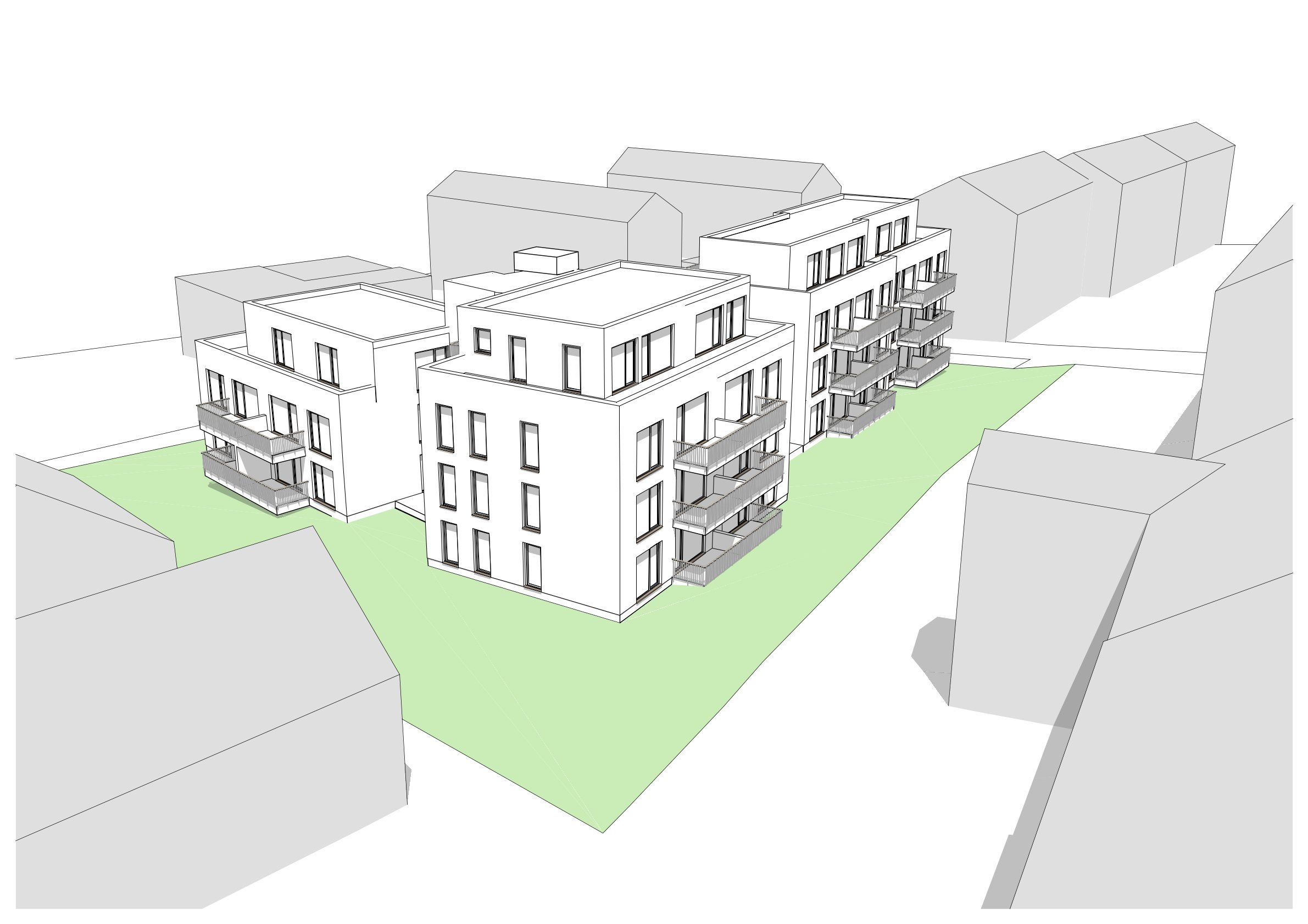 Projektstudie Wohnkomplex CQ GmbH in Bad Kreuznach 1